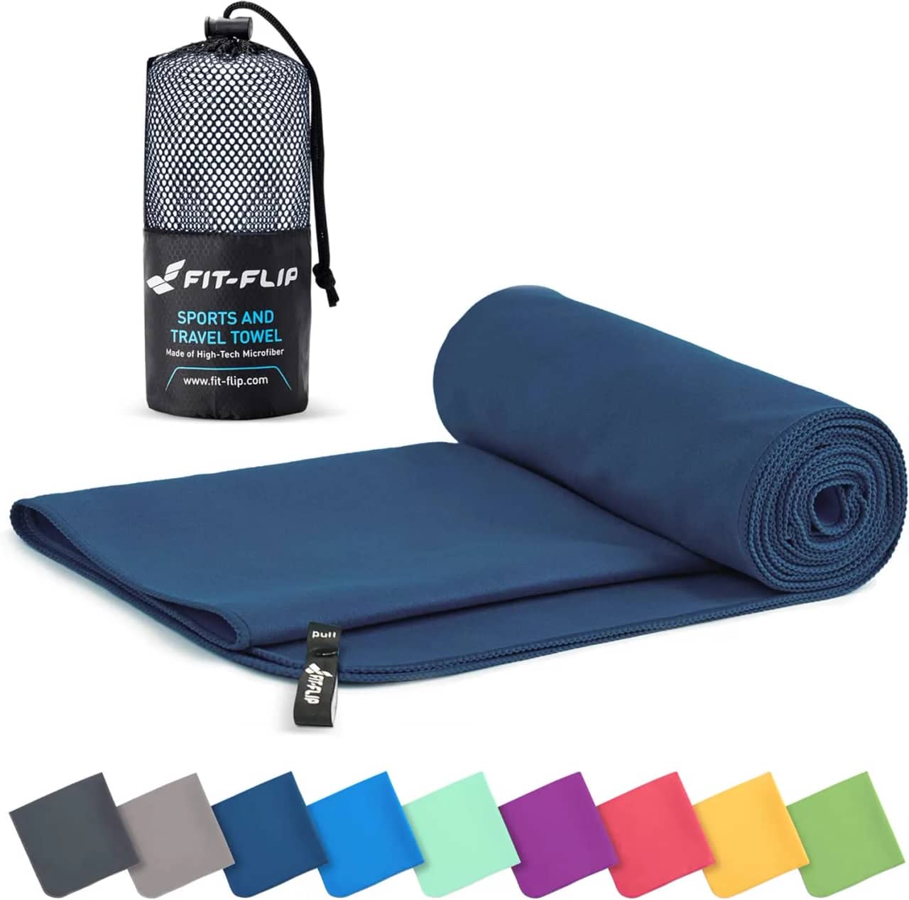 Fit-Flip mikrofiberhandduk hopvikt för resa och strand