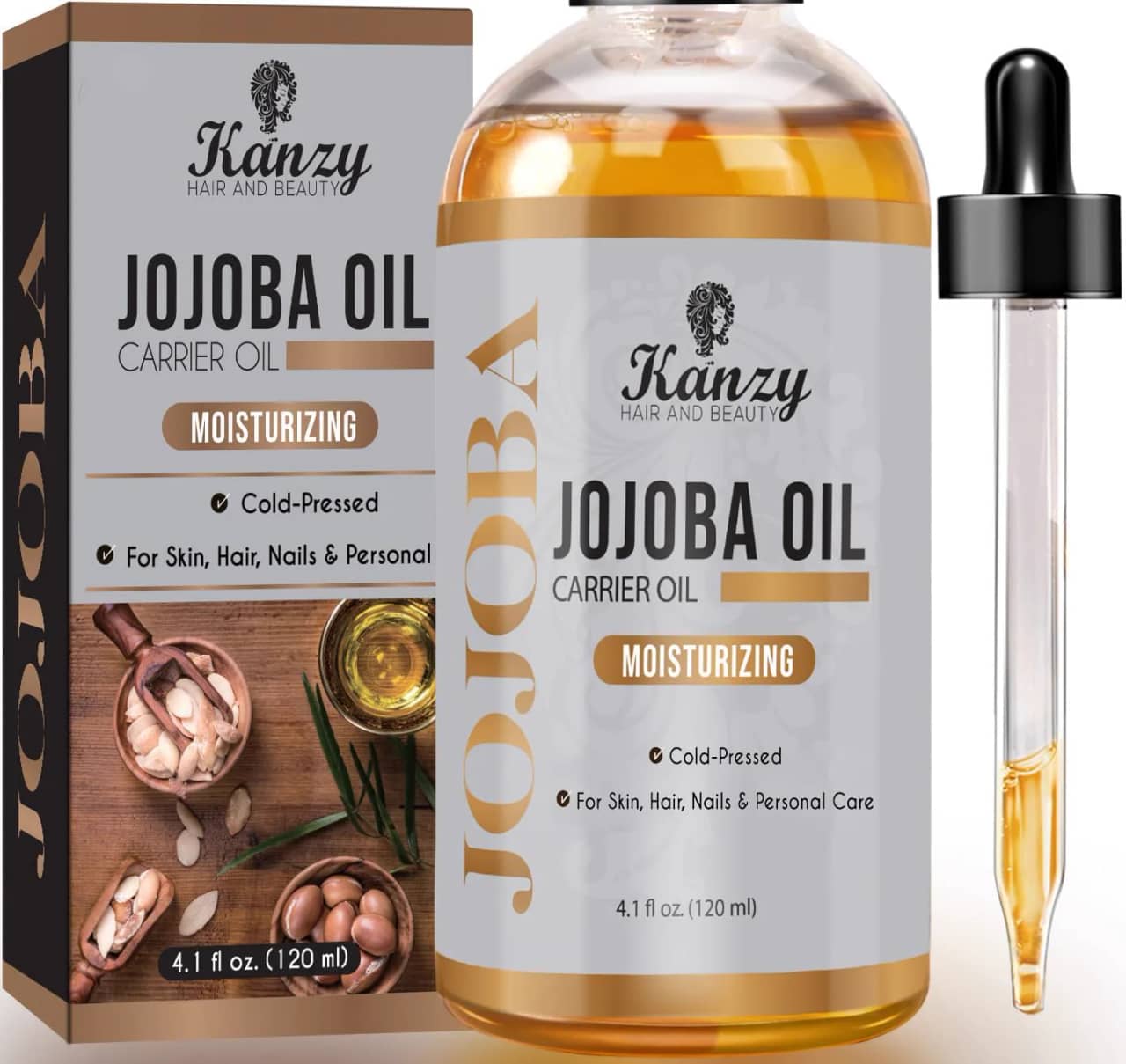 Kanzy Jojoba Oil Cold Pressed 100% Pure, 120 ml