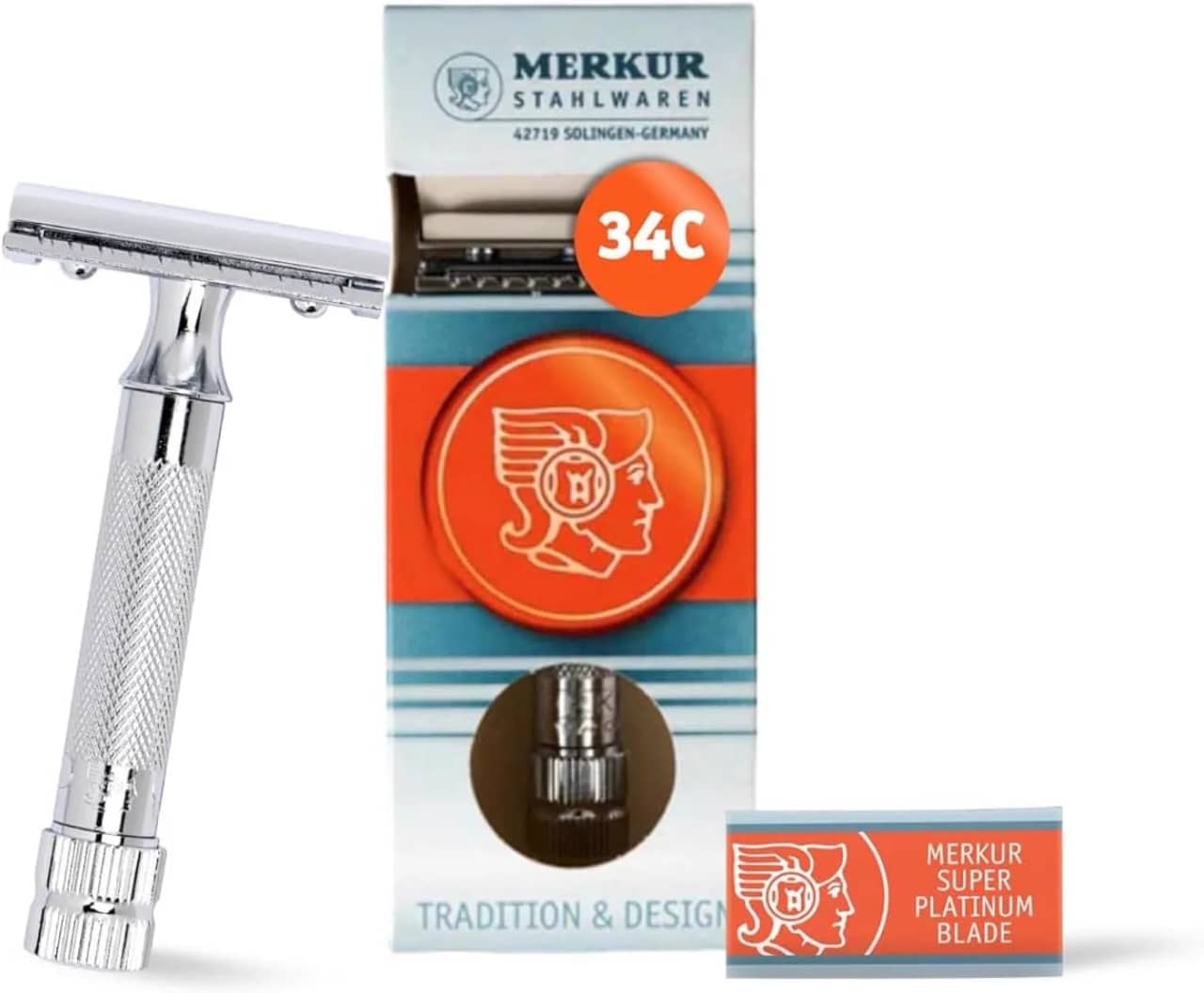 Merkur 34C safety razor i metall