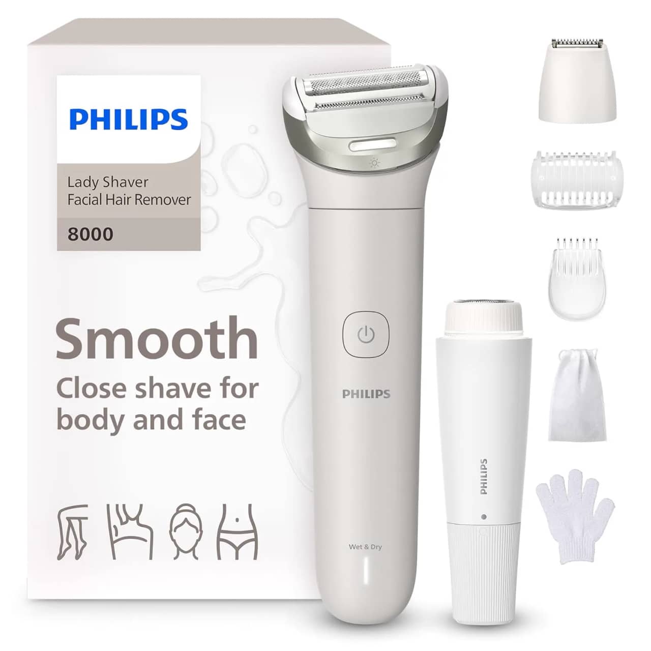 Philips Lady Shaver Series 8000, våt/torr rakapparat