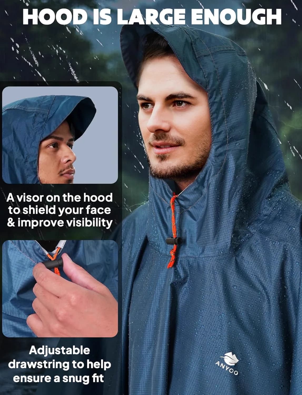 Miniatyr: Regnponcho hopvikt i liten påse