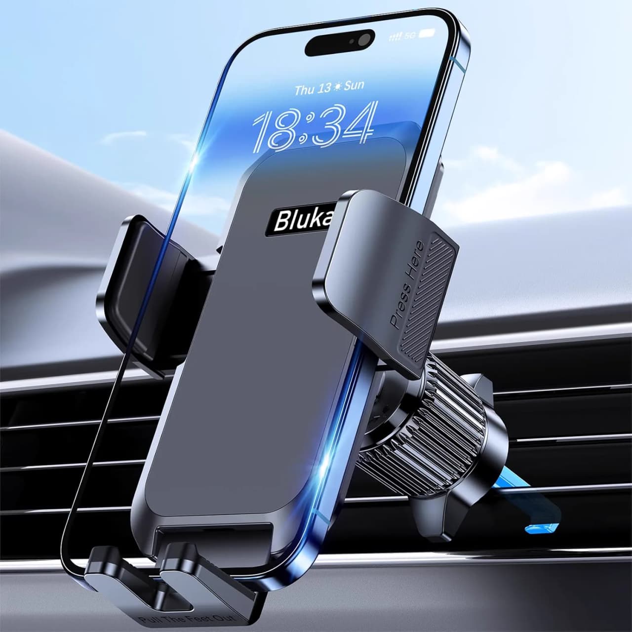 Blukar mobilhållare med ventilklämma