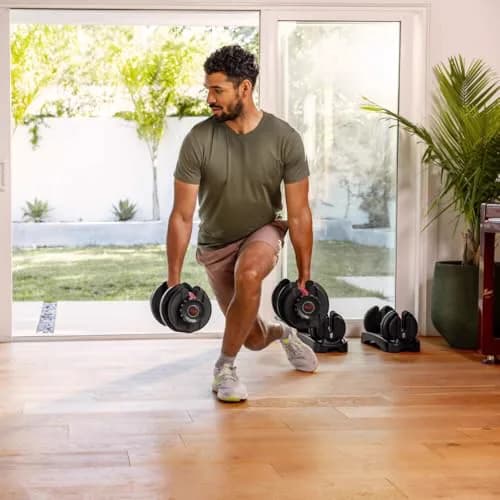 Miniatyr: BowFlex 552i hantlar i bruk för hemmaträning