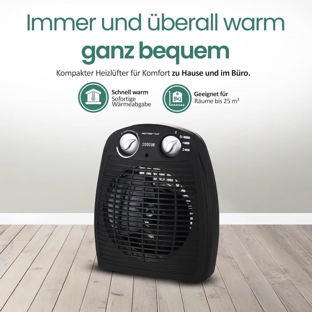Miniatyr: Emerio värmefläkt med funktioner från Amazon-bilder