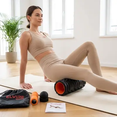 Elvire Deep Tissue massageset med foam roller, boll och fotrulle