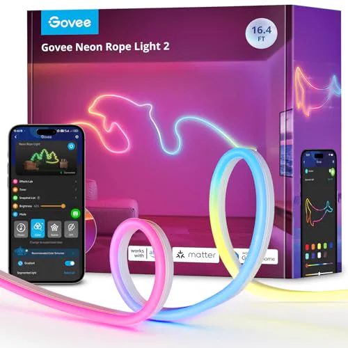 Miniatyr: Govee Neon Rope Light 2 böjbar neon LED-list i färg