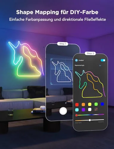 Miniatyr: Govee Neon Rope Light 2 med RGBIC-färger för stämningsbelysning