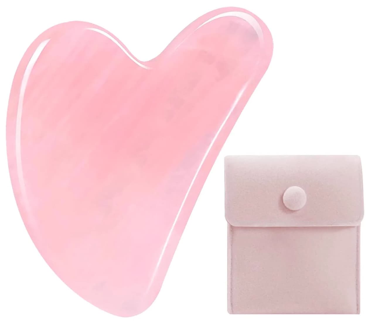 Gua sha-sten i rosenkvarts för ansiktsmassage