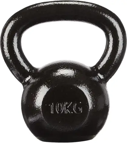 Amazon Basics svart gjutjärns-kettlebell framifrån