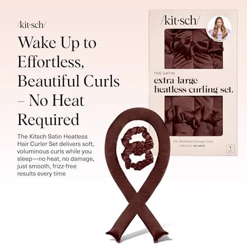 Miniatyr: Kitsch heatless curling set med clips och band