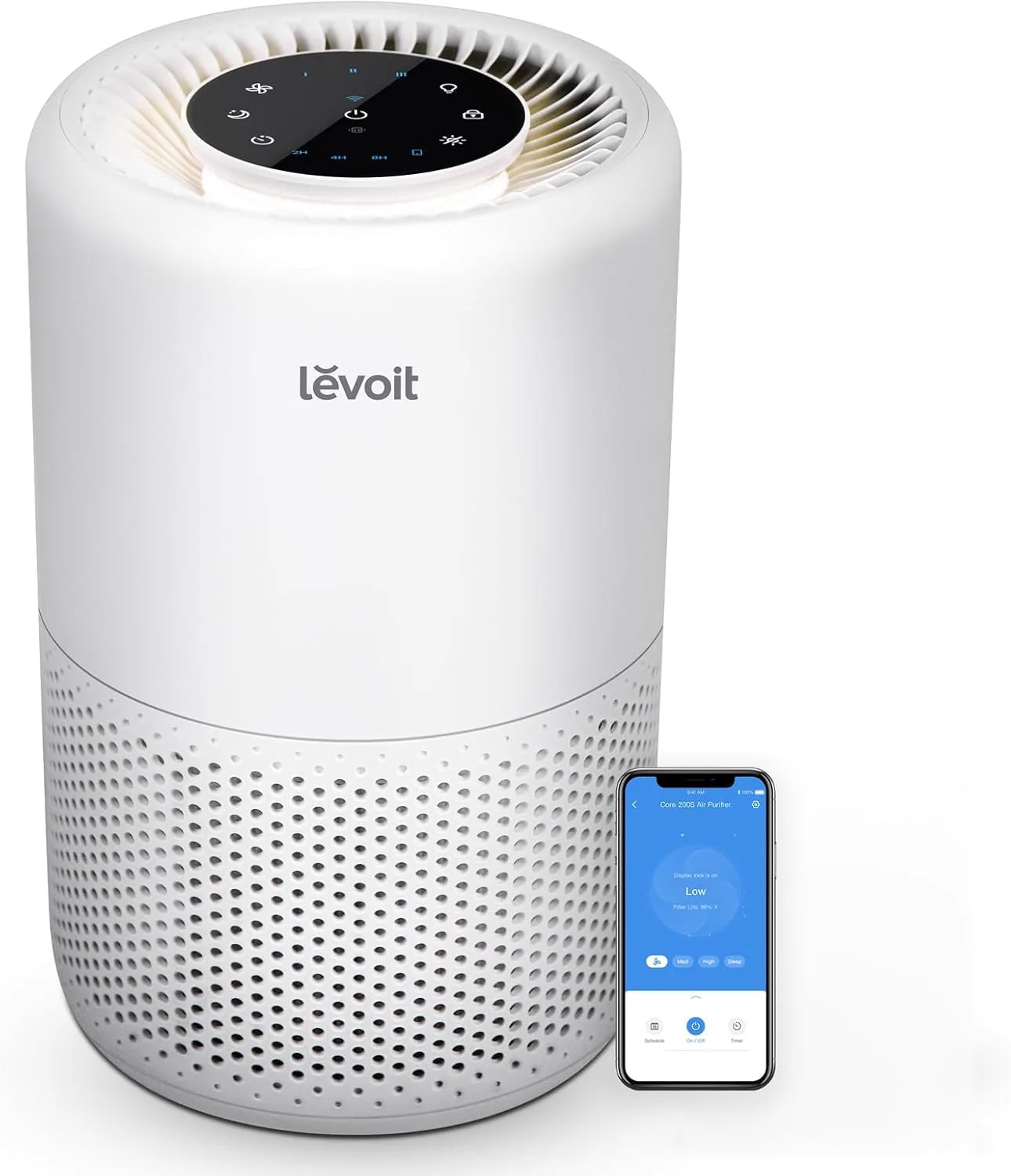 Levoit Core 200S luftrenare med HEPA-filter, vit