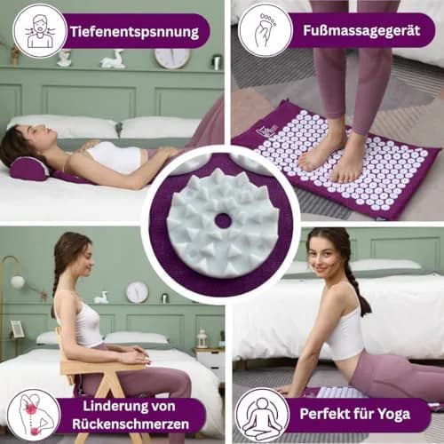 Miniatyr: Detaljbild av Mattibi spikmatta / akupressurmatta