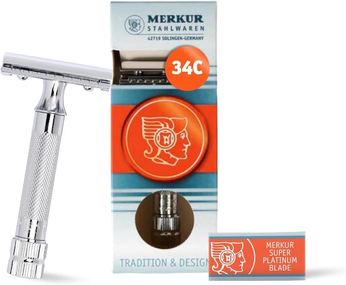 Merkur 34C safety razor i metall