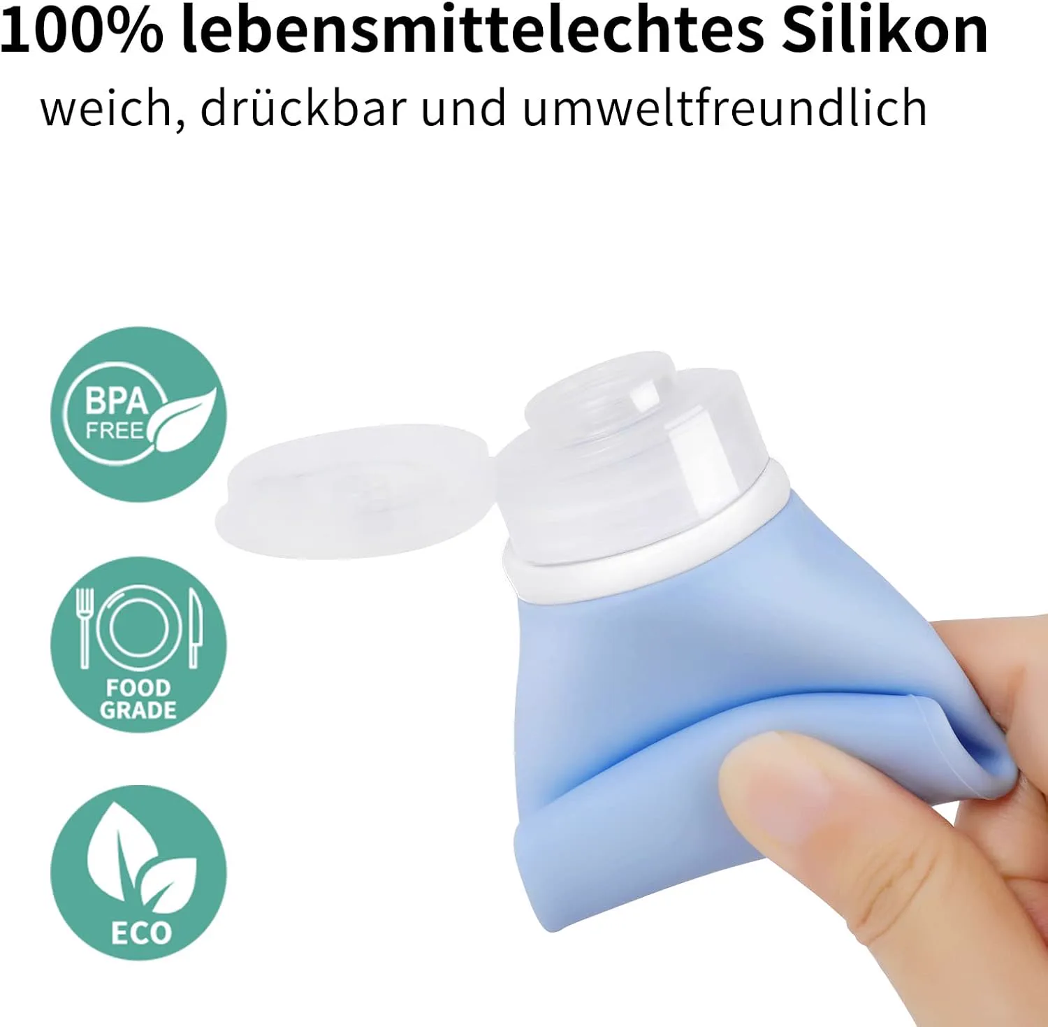 Miniatyr: Reseflaskor i genomskinlig necessär