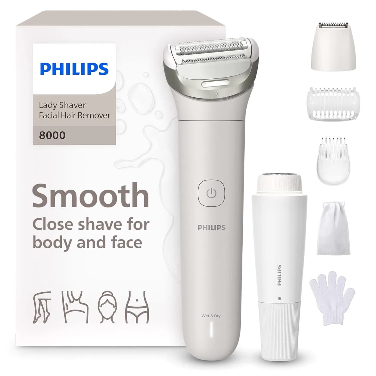 Philips Lady Shaver Series 8000, våt/torr rakapparat
