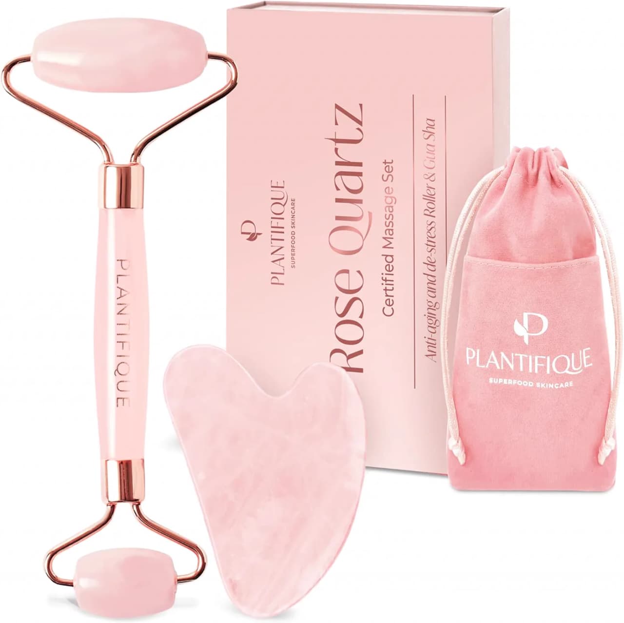 Plantifique ansiktsrulle och gua sha