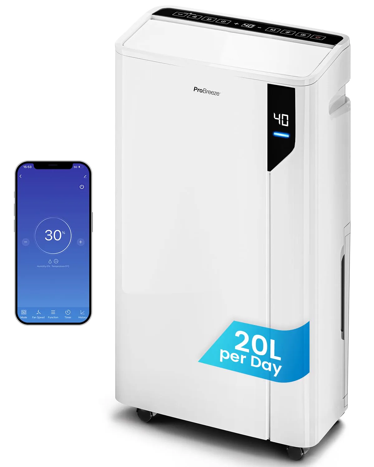 Pro Breeze luftavfuktare 20 l/dygn