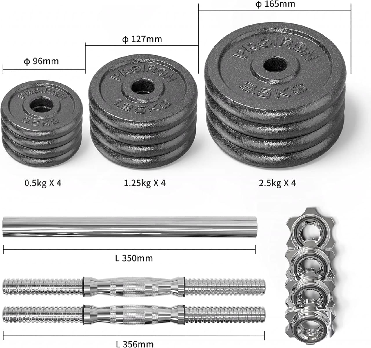 Miniatyr: PROIRON 2-i-1 skivstångsset i produktgalleri