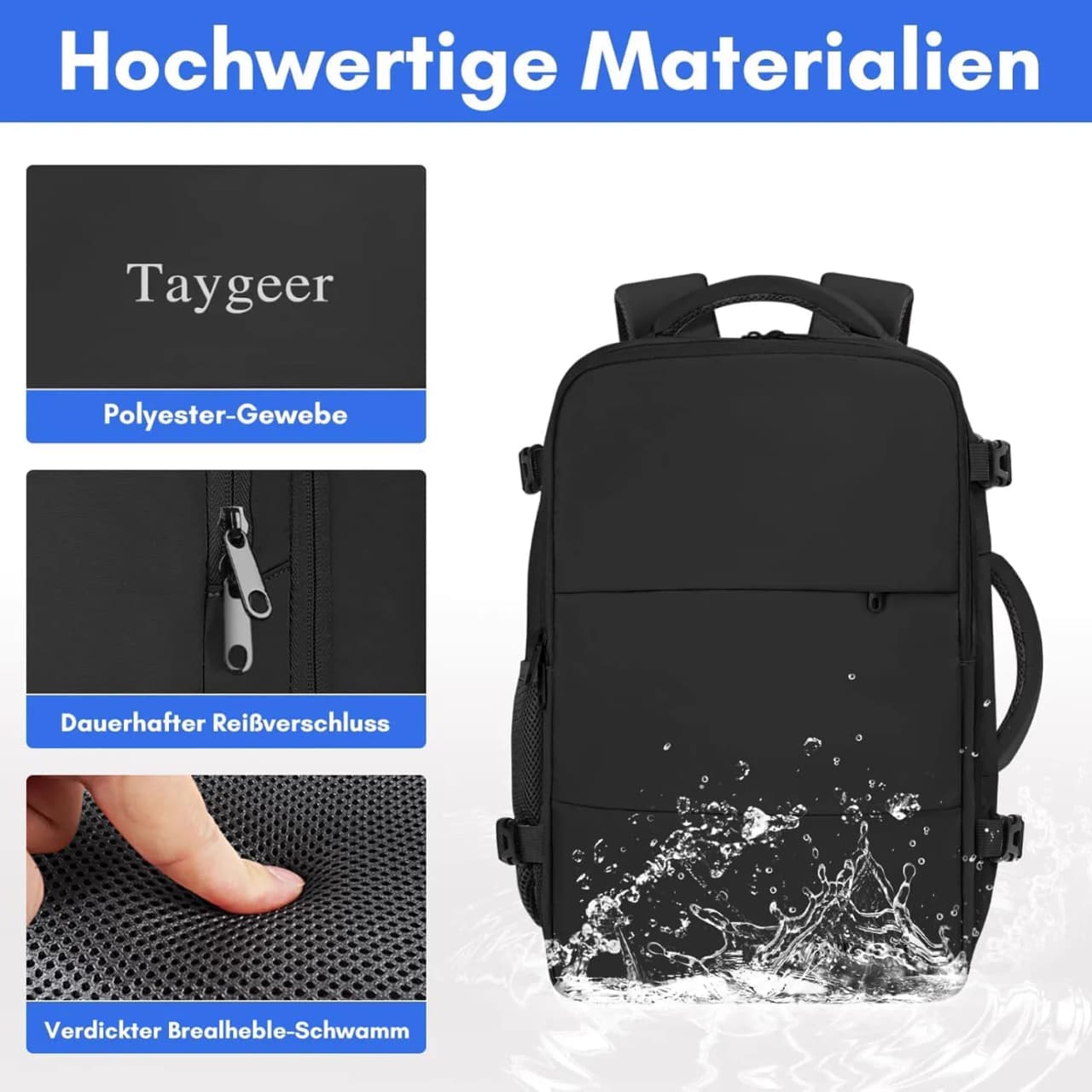 Miniatyr: Kabinryggsäck med många fack och laptopficka