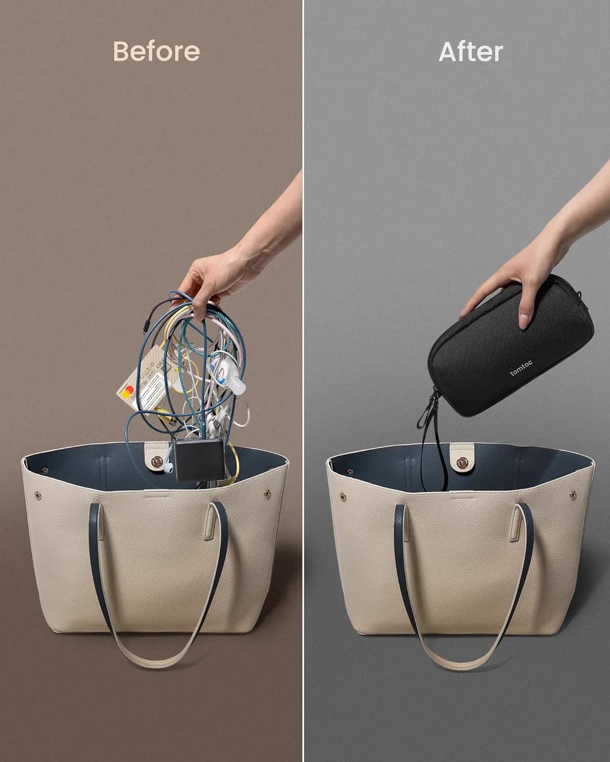 Miniatyr: Kompakt kabelorganizer som ryms i handbagaget