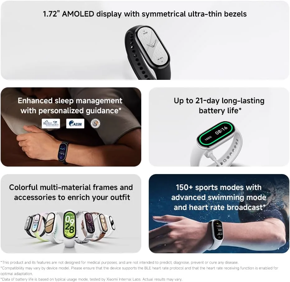 Miniatyr: Xiaomi Smart Band 10 med funktioner från Amazon-bilder