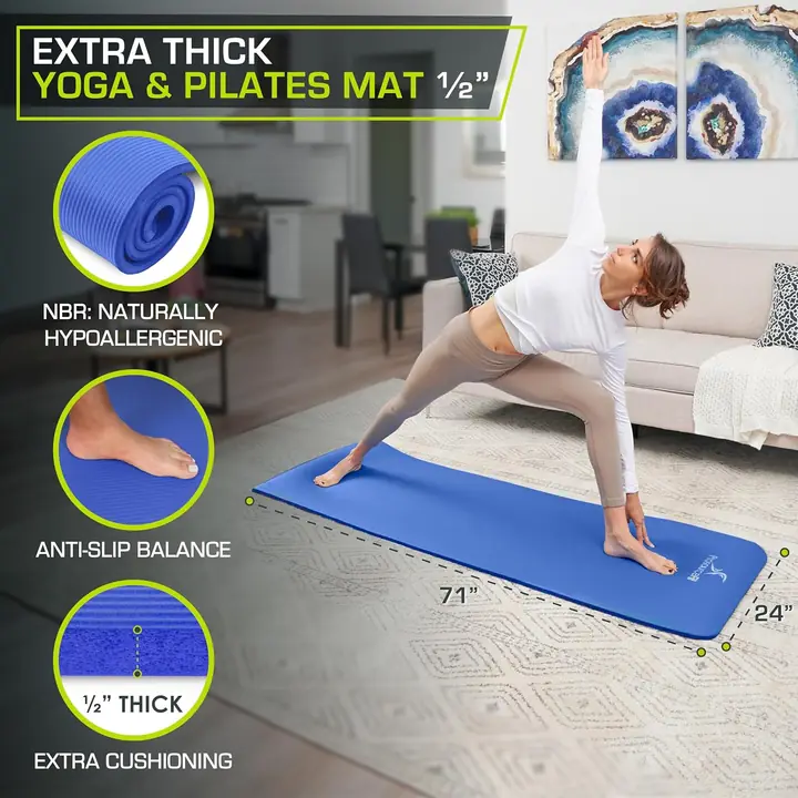 Miniatyr: ProSourceFit yogamatta med extra tjock NBR-skumkudde