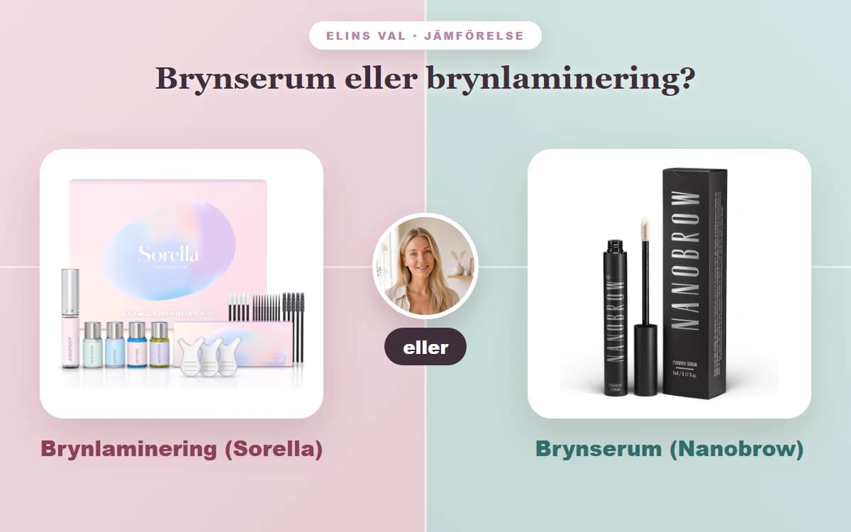 Brynserum eller brynlaminering? — Elins jämförelse
