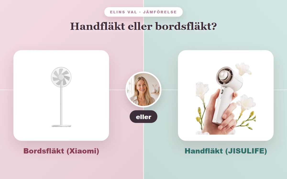 Handfläkt eller bordsfläkt? — Elins jämförelse