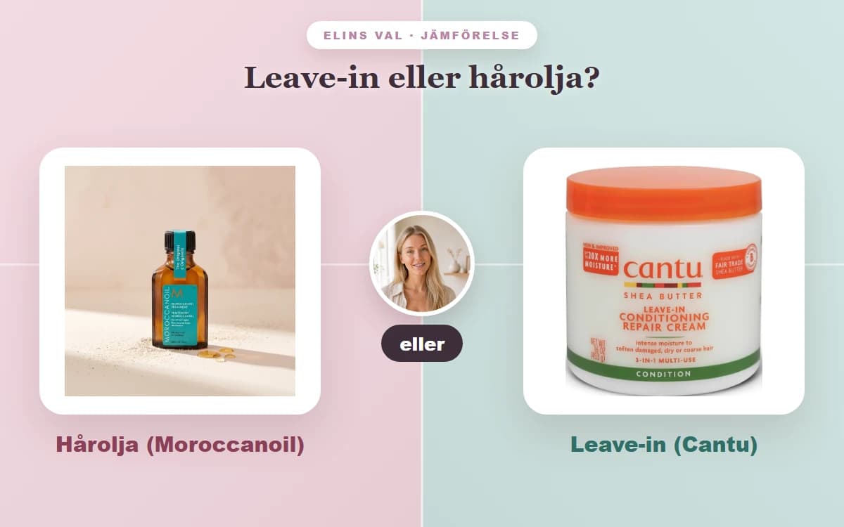 Leave-in eller hårolja? — Elins jämförelse
