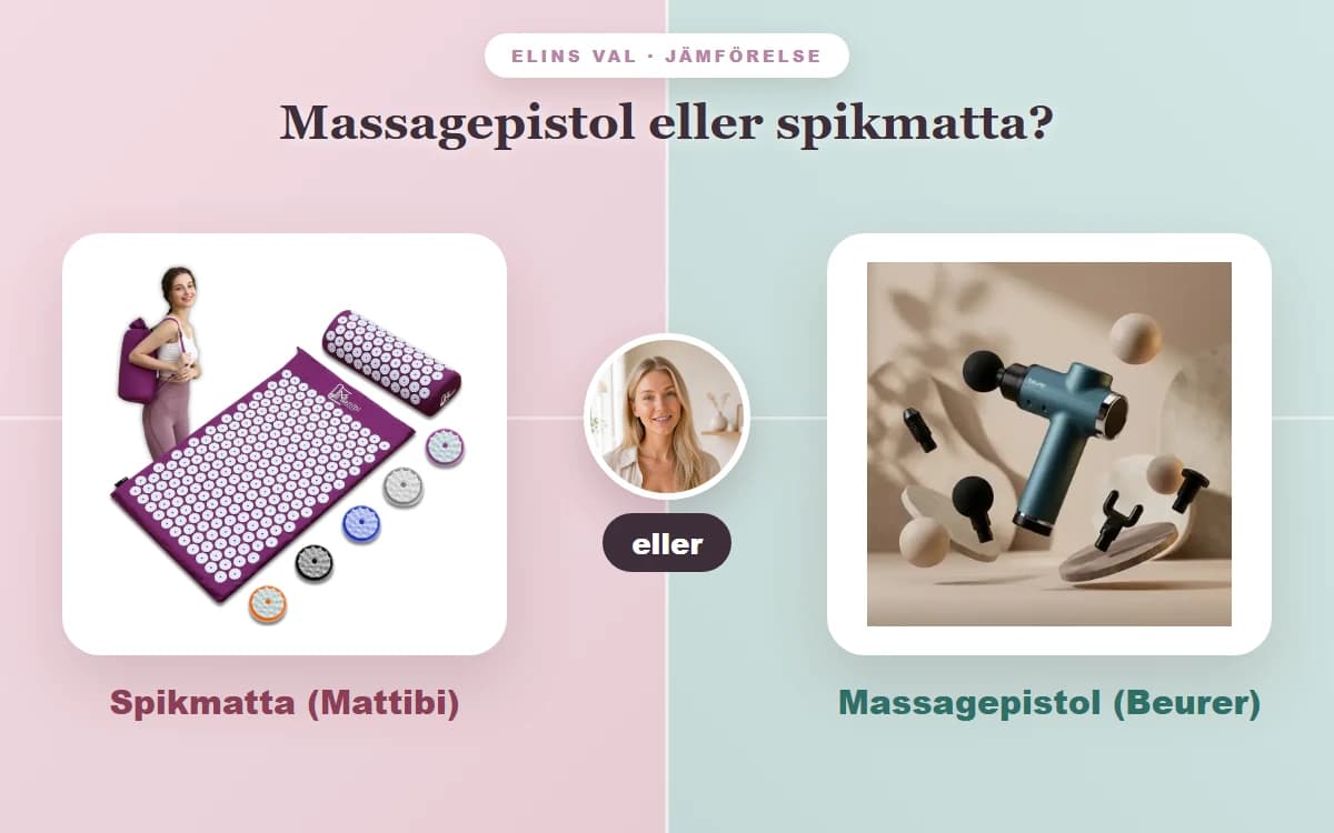 Massagepistol eller spikmatta? — Elins jämförelse