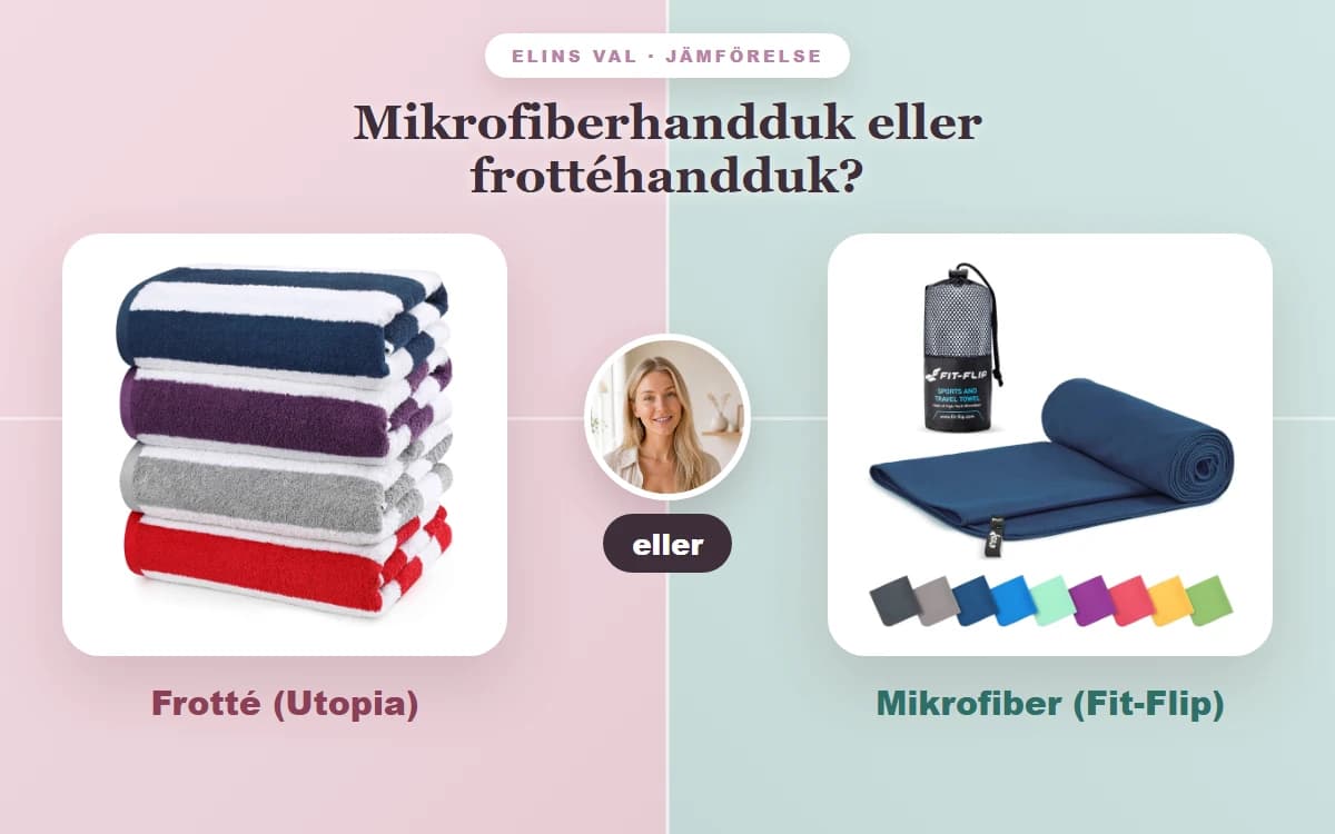 Mikrofiberhandduk eller frottéhandduk? — Elins jämförelse