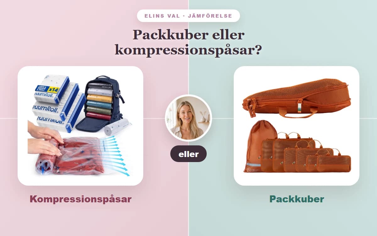 Packkuber eller kompressionspåsar? — Elins jämförelse
