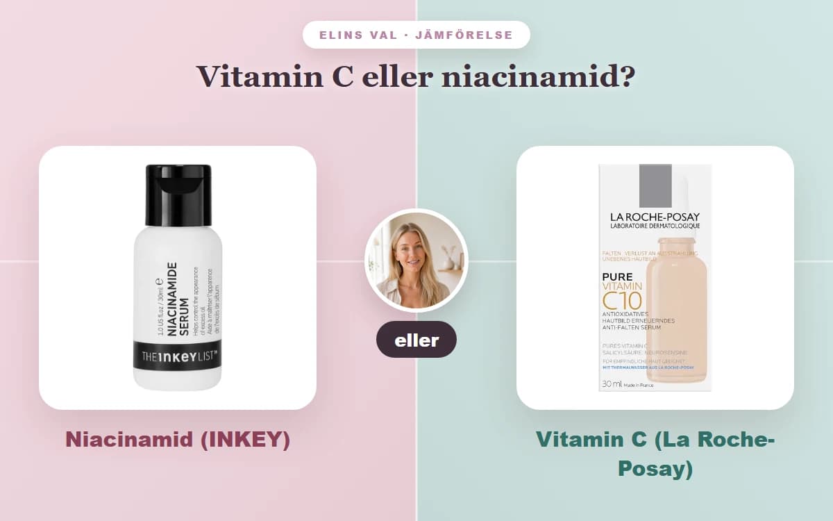 Vitamin C eller niacinamid? — Elins jämförelse
