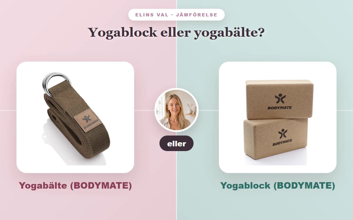 Yogablock eller yogabälte? — Elins jämförelse