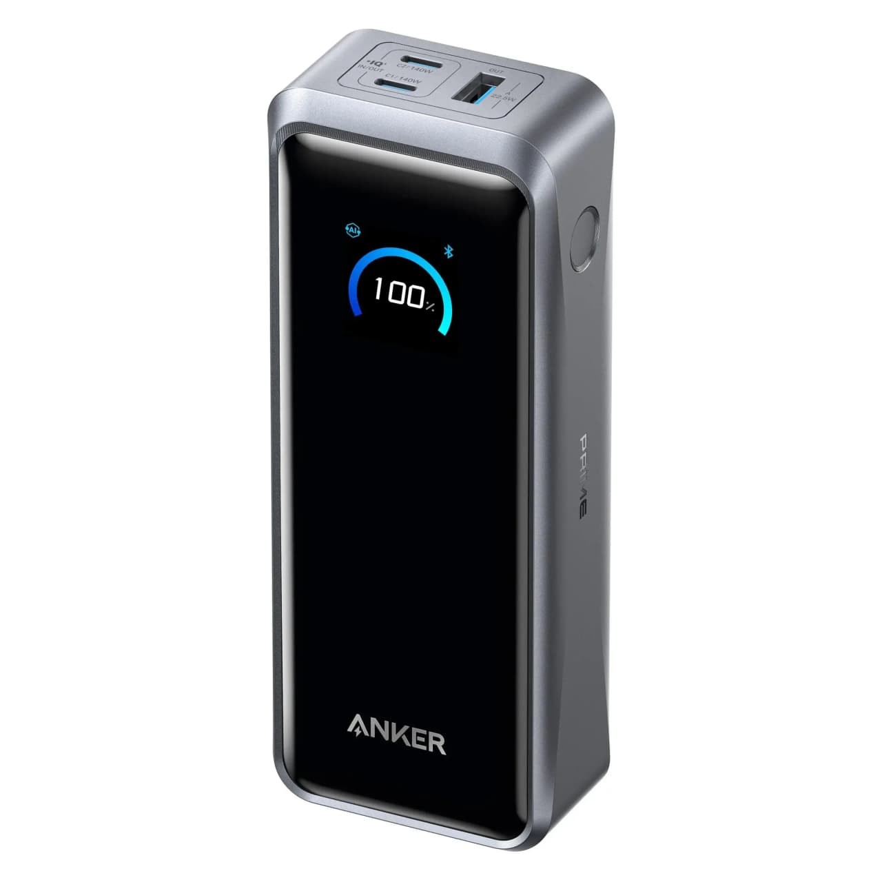 Anker Prime med display och portar på ovansidan.